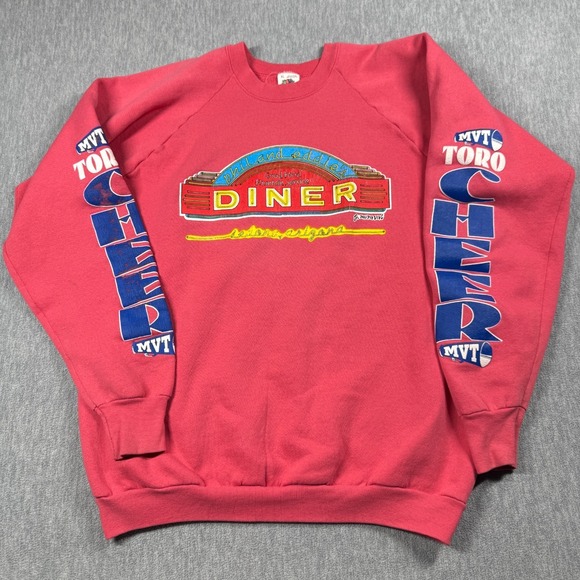 Fruit of the Loom Other - Fruit of the Loom Sweater Mens XL Pink Diner Sedona Arizona Vintage Graphic Top